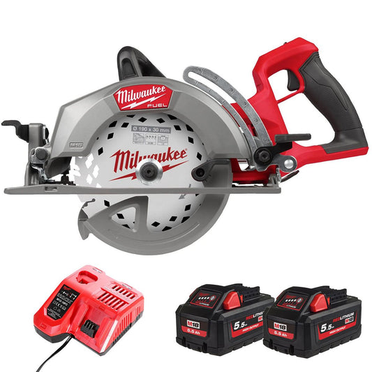 Milwaukee M18FCSRH662-0 M18 FUEL Gen 2 18V Brushless Circular Saw with 2 x 5.5Ah Battery & Charger