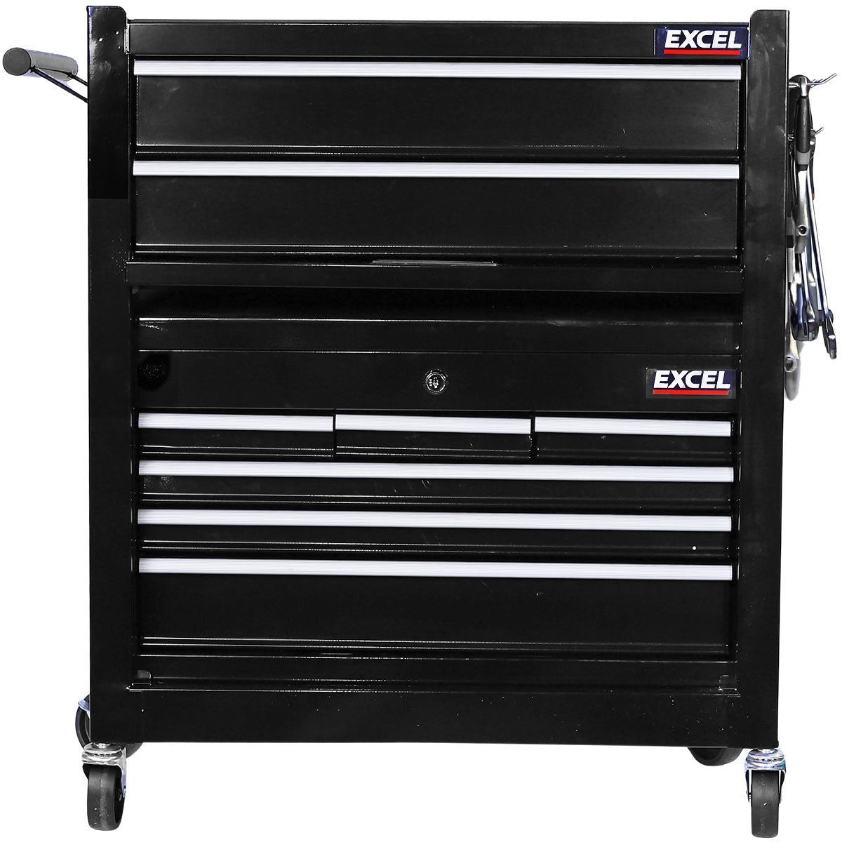 Excel Roller Tool Chest Cabinet 8 Drawers Storage Toolbox Black