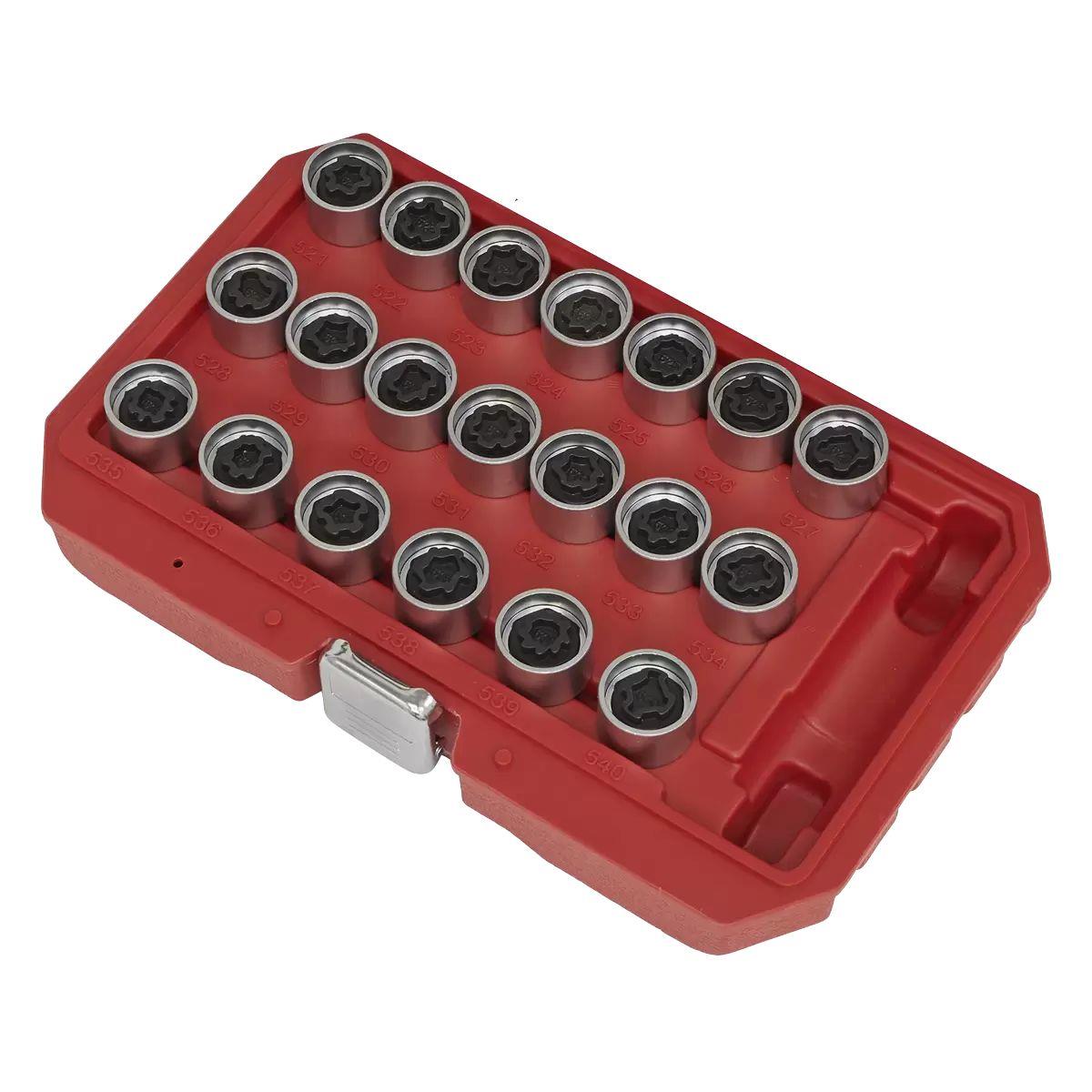 Sealey SX219 Locking Wheel Nut Key Set for VAG 20pc