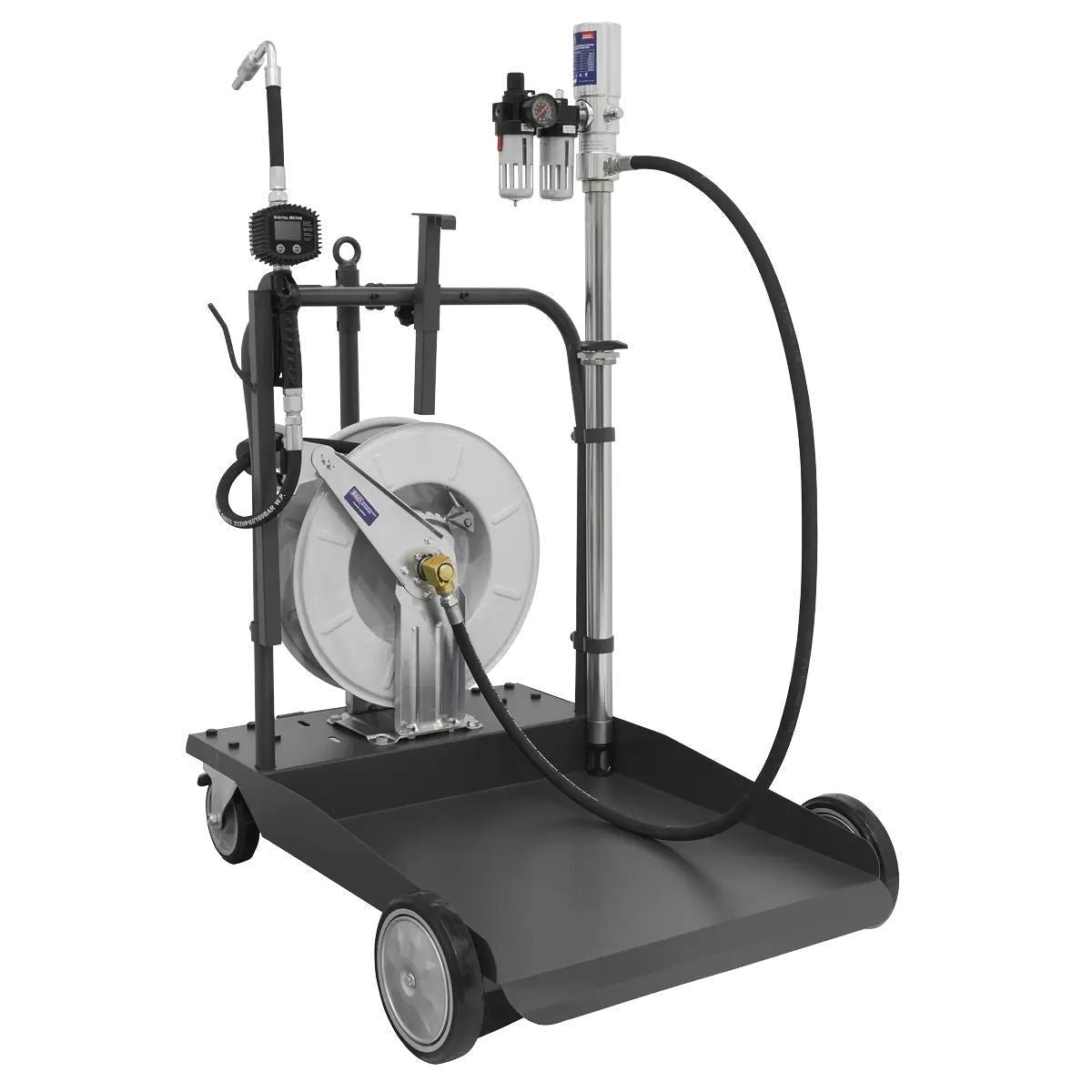 Sealey AK4562D Oil Dispensing System Air Operated with 10mtr Retractable Hose Reel