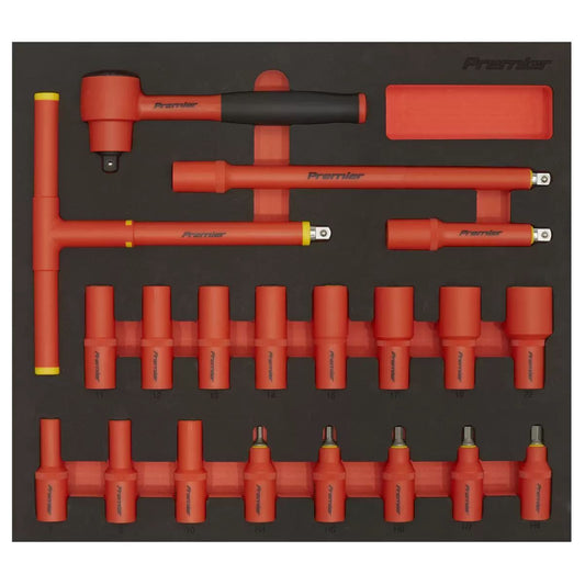 Sealey TBTE02 Insulated Socket Set with Tool Tray 3/8"Sq Drive 20pc