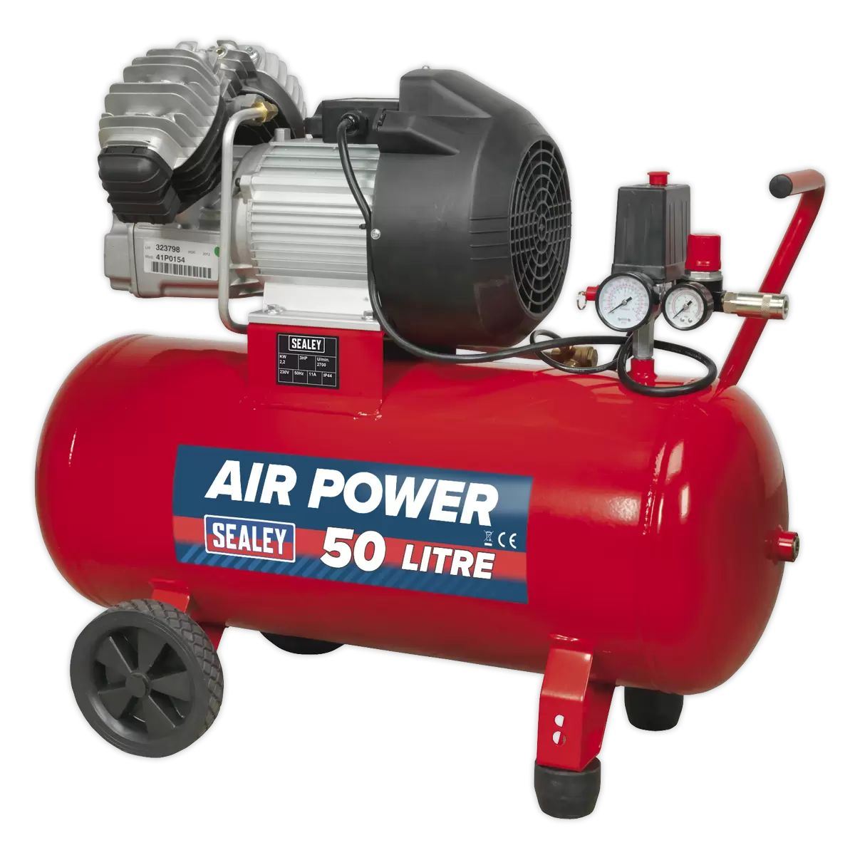 Sealey SAC05030v 50L V-Twin Direct Drive Air Compressor 230V/13A