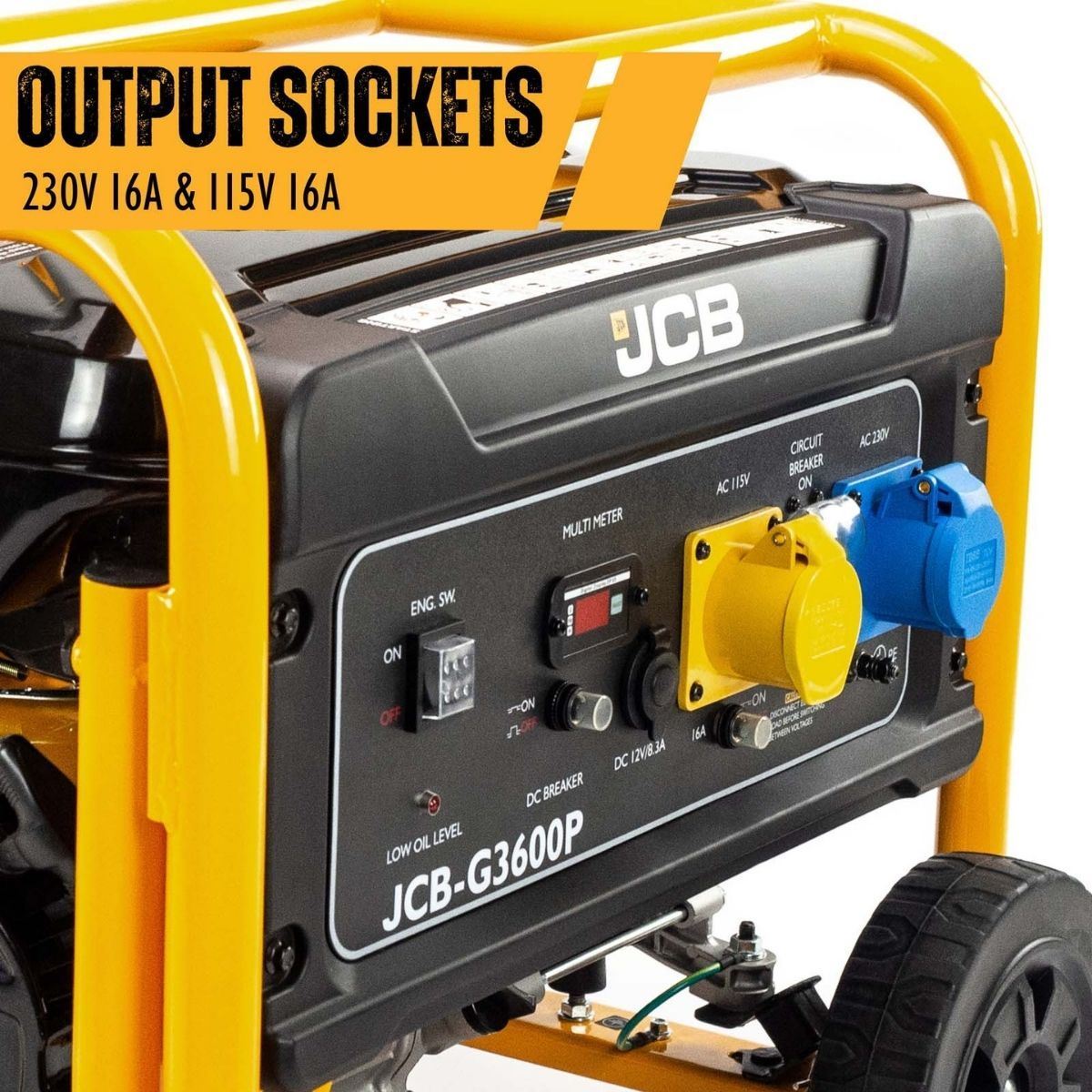 JCB G3600P Single-Phase Petrol Generator 224cc 115V/230V