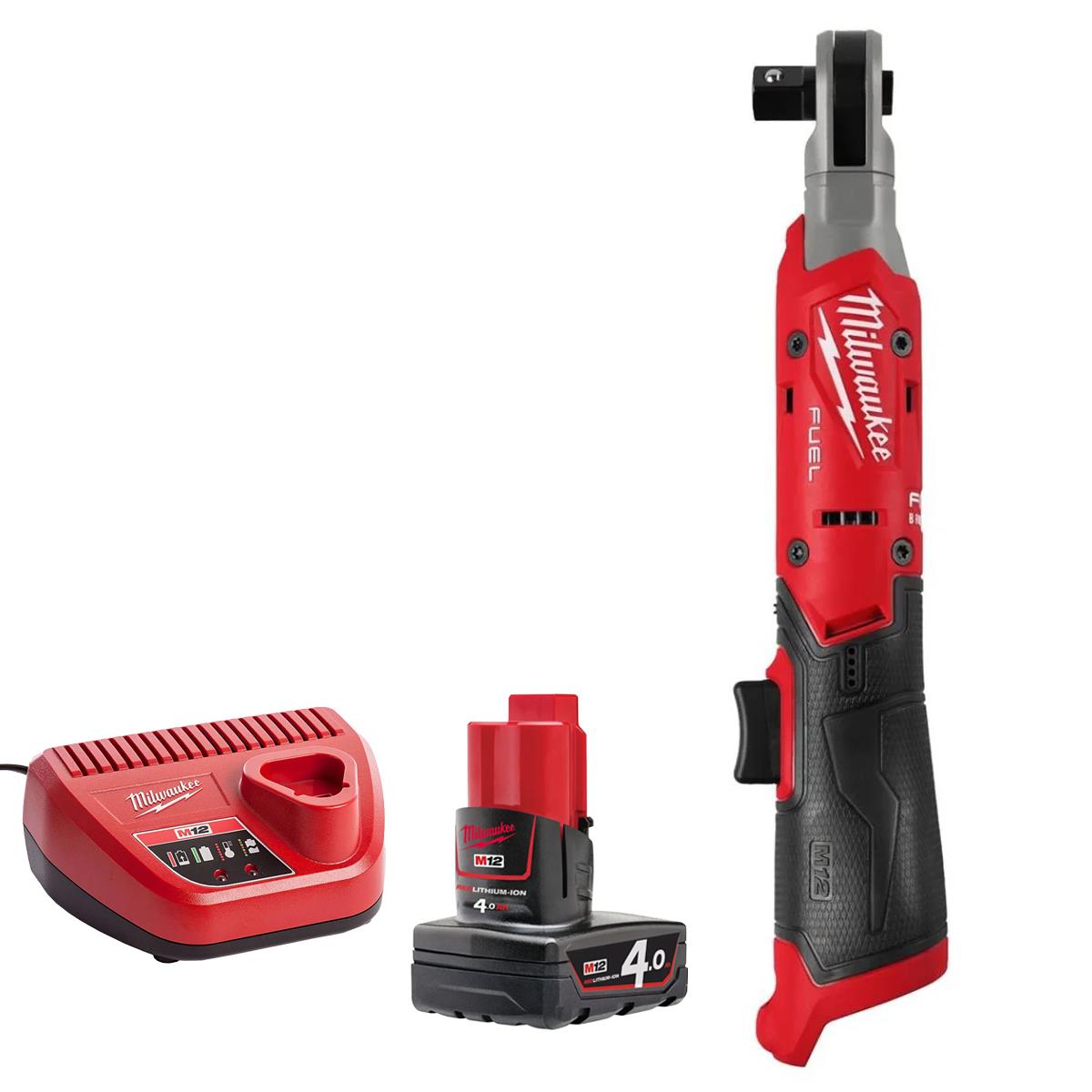 Milwaukee M12FIR12G2-0 12V 1/2in Ratchet With 1 x 4.0Ah Battery & Charger