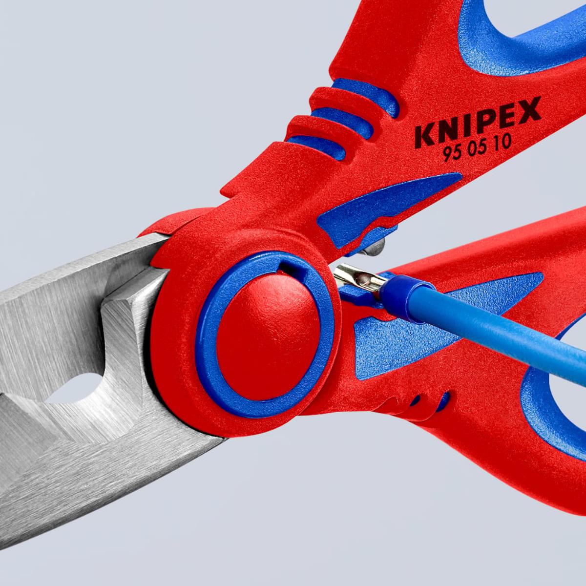 Knipex Electricians Shears Cable Cutters with Multi-Component Grips 95 05 10 SB