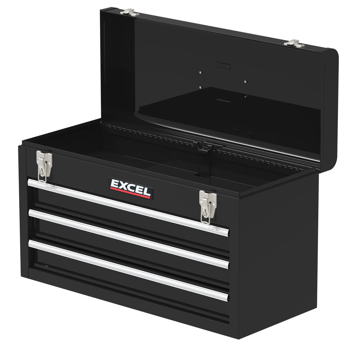 Excel 3 Drawers Portable Tool Chest Cabinet with Ball Bearing Slides Black