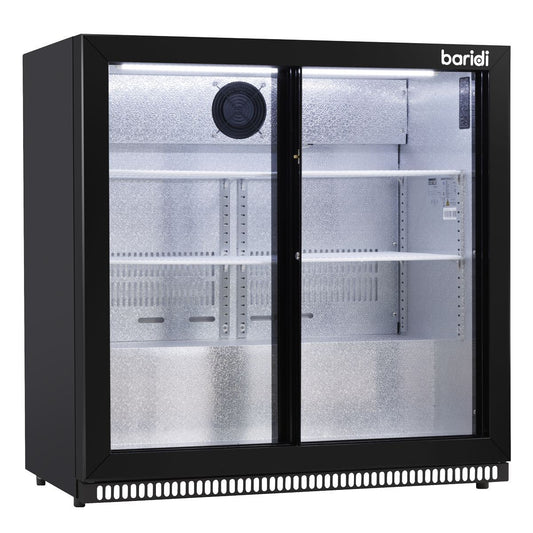 Sealey DH273 Baridi Double Sliding Door Back Bar Drinks Fridge/Cooler, 190L Capacity, 262 Cans