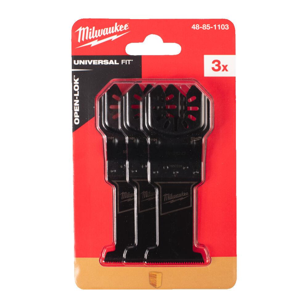 Milwaukee 3 Piece OPEN-LOK HCS 35mm Oscillating Multi Tool Wood Blade Set 48851103