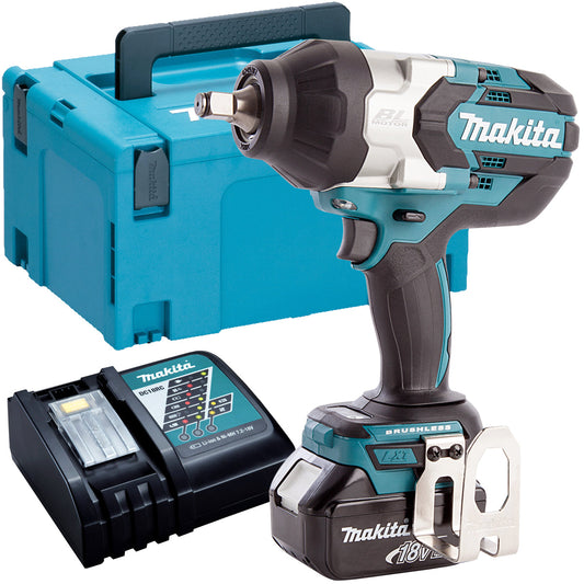 Makita DTW1002Z 18V Brushless Impact Wrench With 1 x 5.0Ah Battery & Charger In Case