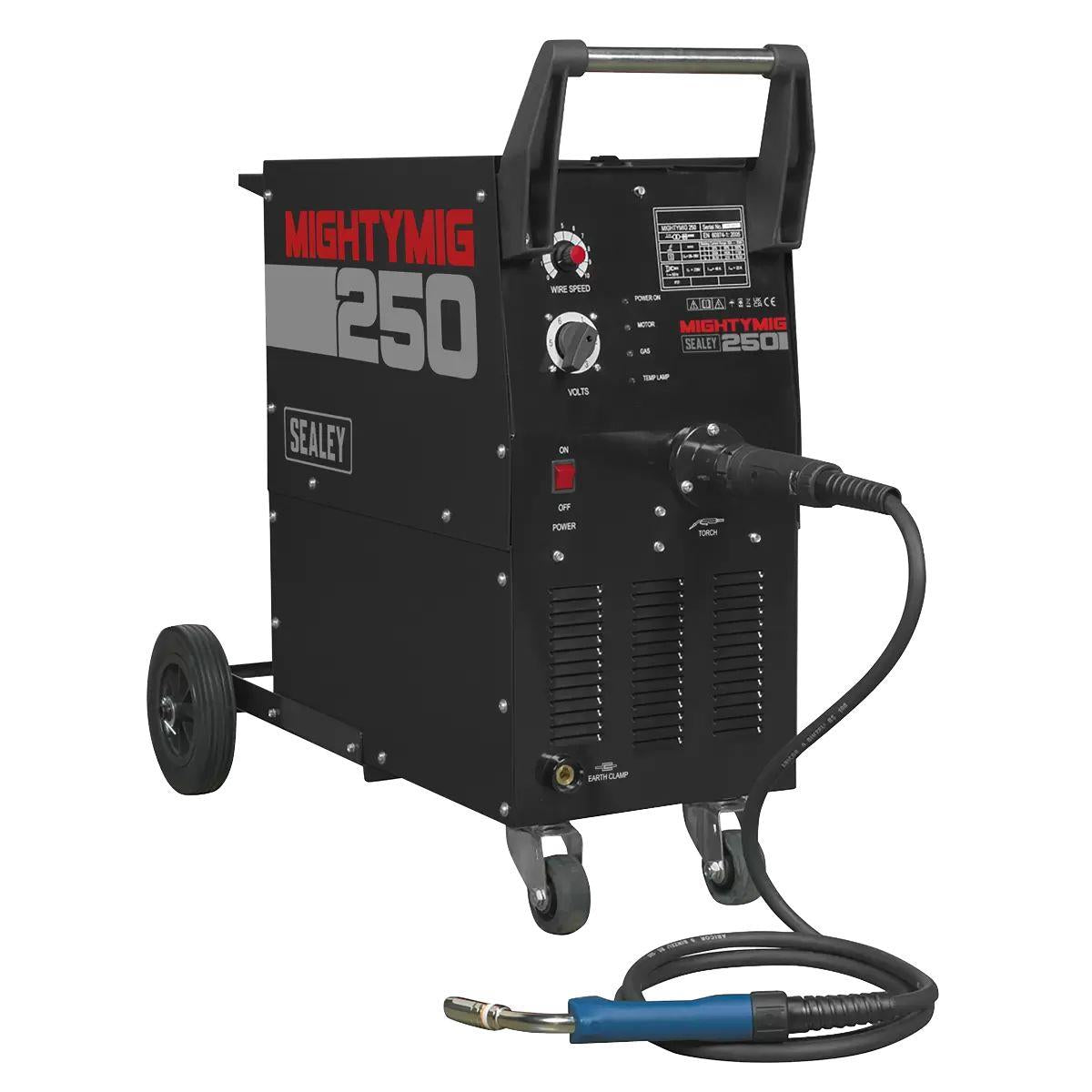Sealey MIGHTYMIG250 250A Professional Gas/No-Gas MIG Welder with Euro Torch 230V