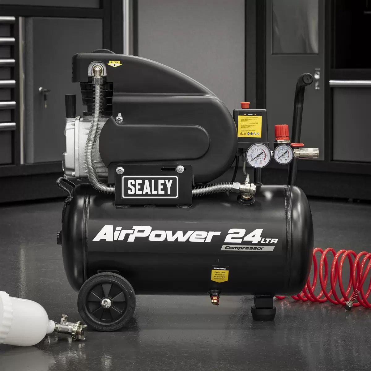 Sealey SAC2420APK 24L Direct Drive Air Compressor 230V/13A With 4pc Air Accessory Kit