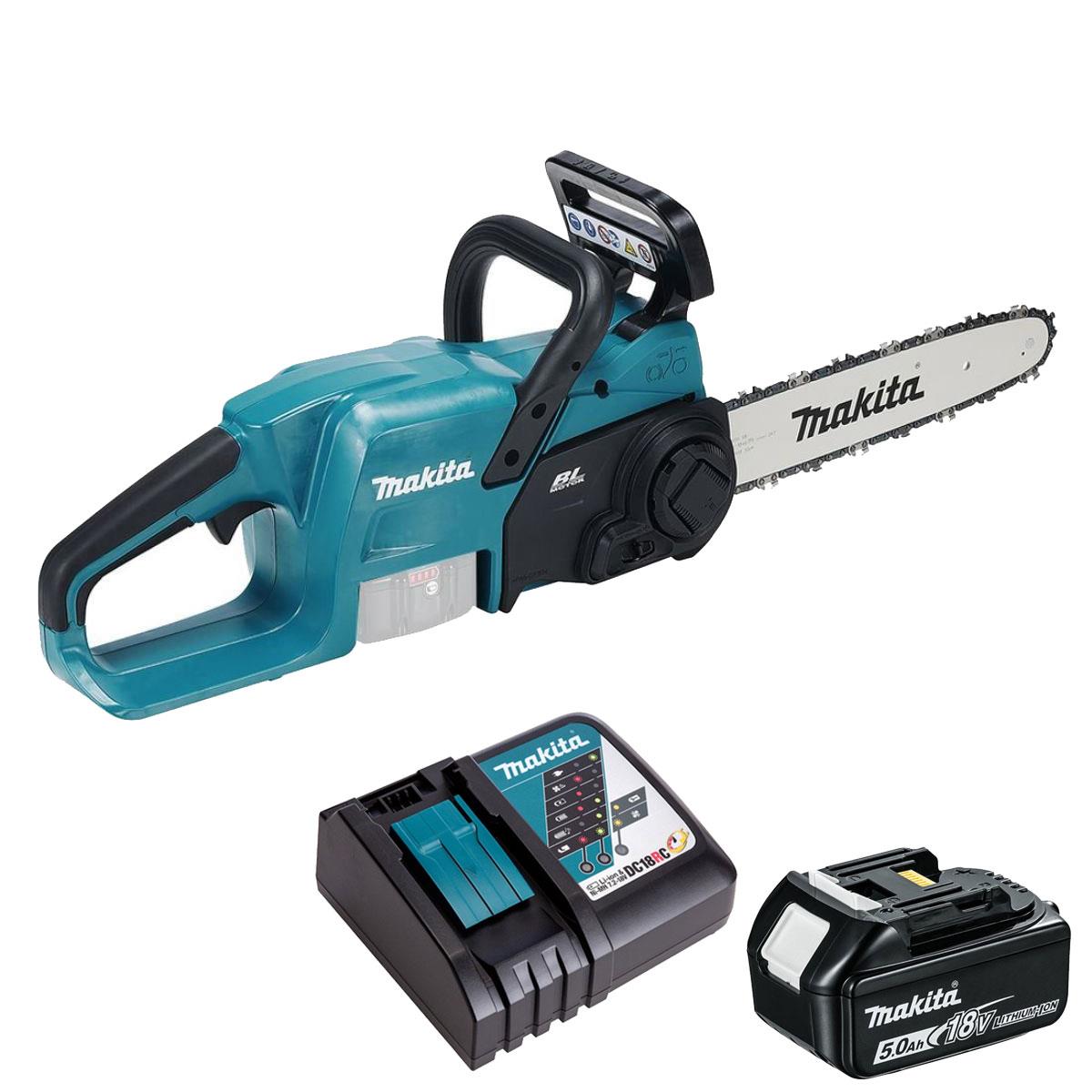Makita DUC307ZX2 18V LXT Brushless Chainsaw With 1 x 5.0Ah Battery & Charger