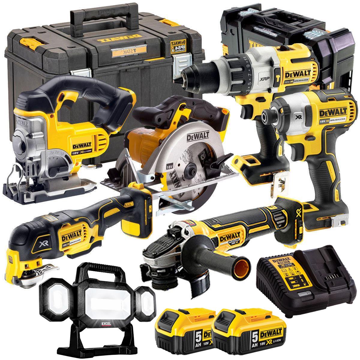 Dewalt 18V 7 Piece Power Tool Kit with 2 x 5.0Ah Batteries T4TKIT-845