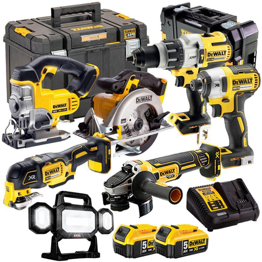 Dewalt 18V 7 Piece Power Tool Kit with 2 x 5.0Ah Batteries T4TKIT-845