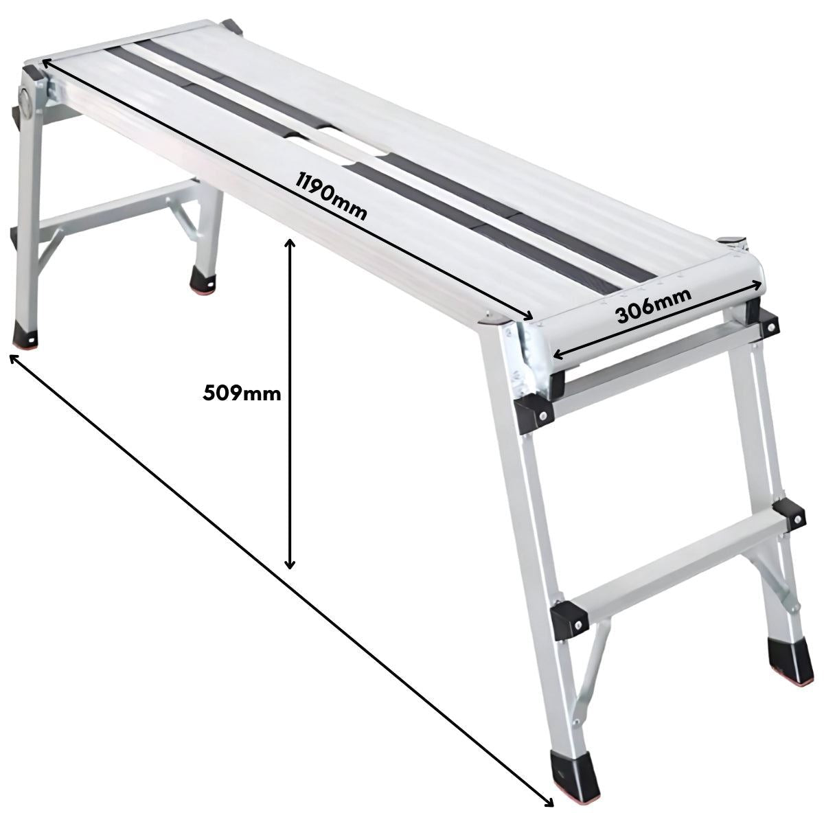 Excel Heavy Duty Aluminium Platform Work Bench Folding Hop Up 1190 x 306 mm Pack of 2