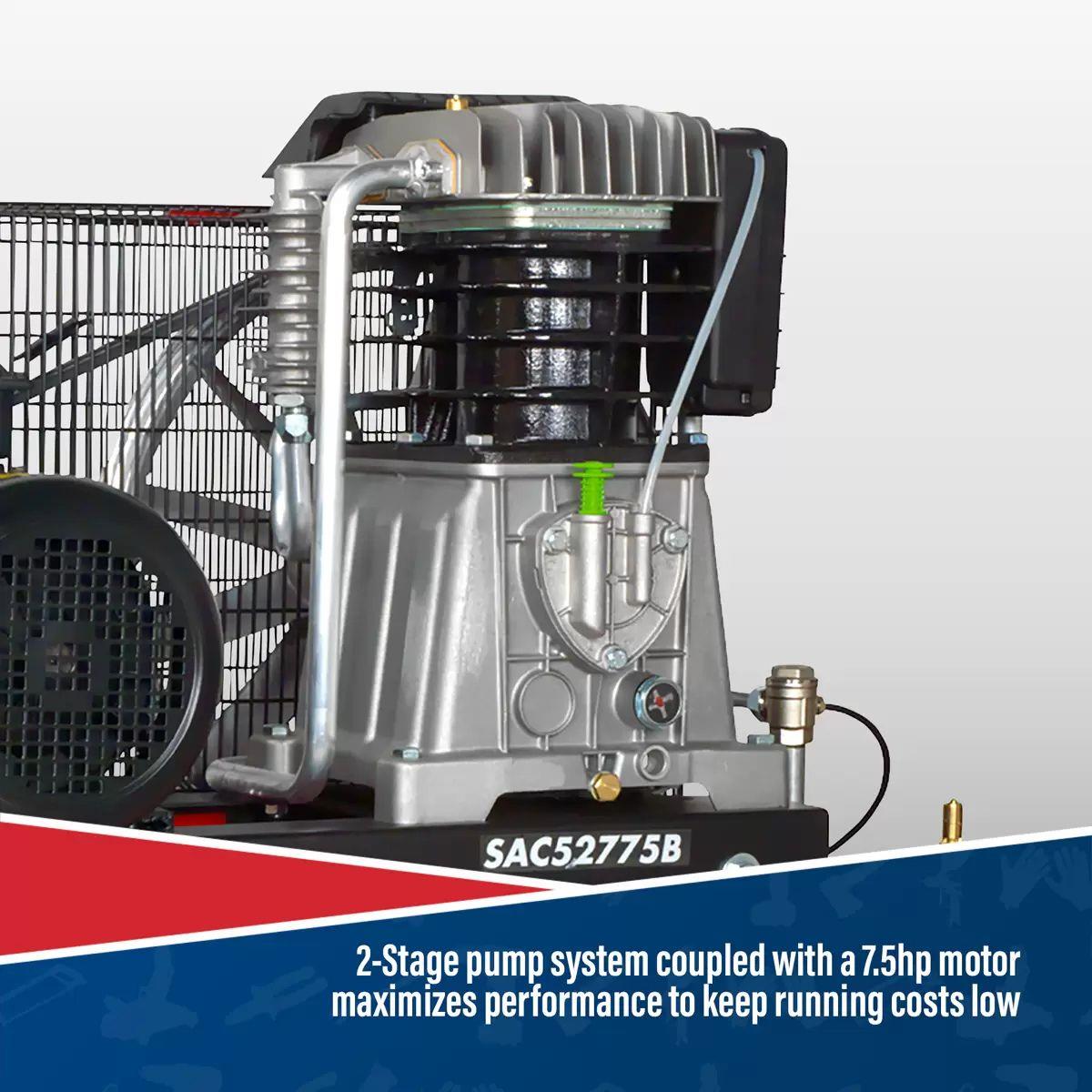Sealey SAC52775B 270L Belt Drive Air Compressor with Cast Cylinders 415V