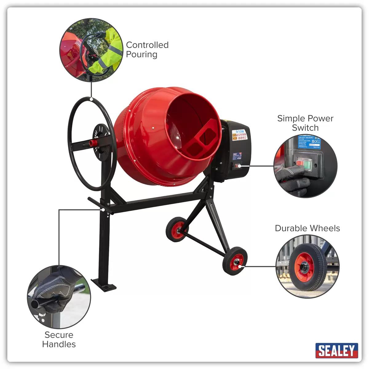 Sealey CMX125 125L Cement Mixer 550W/230V