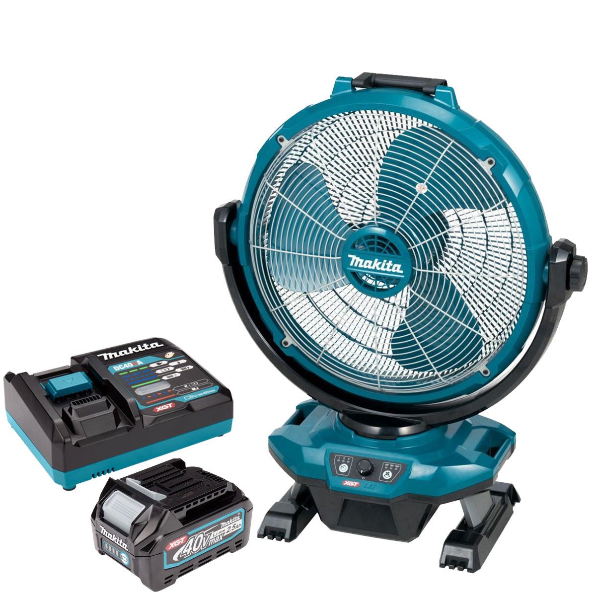 Makita CF003GZ 40Vmax XGT Cordless 450mm Portable Fan with 1 x 2.5Ah Battery & Charger