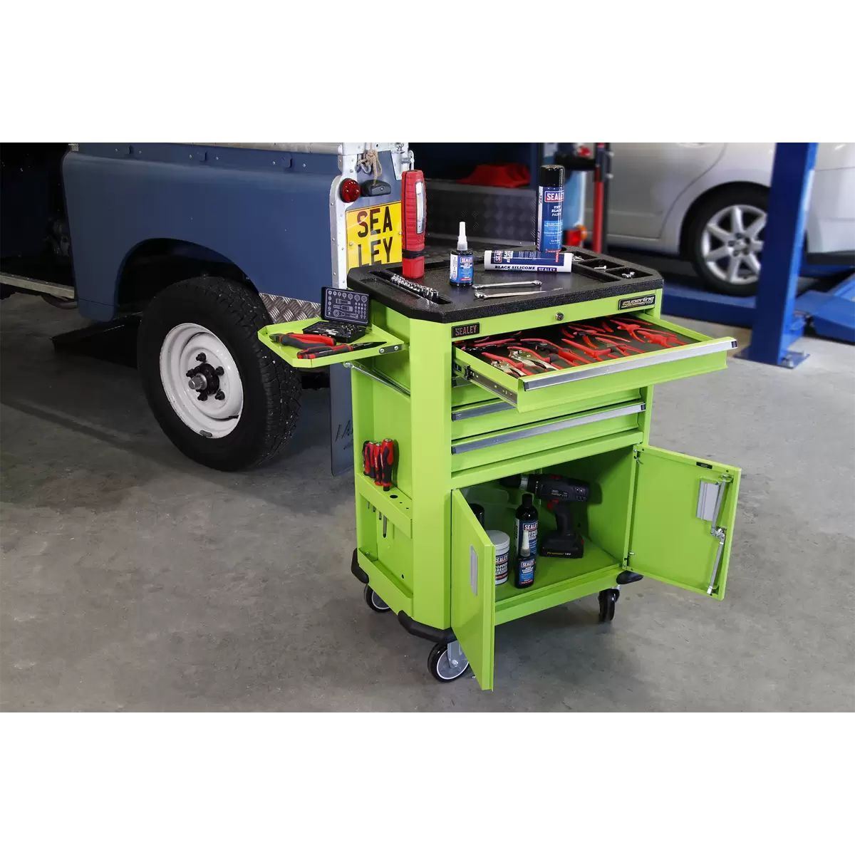 Sealey AP980MTHV Tool Trolley with 4 Drawers and 2 Door Cupboard
