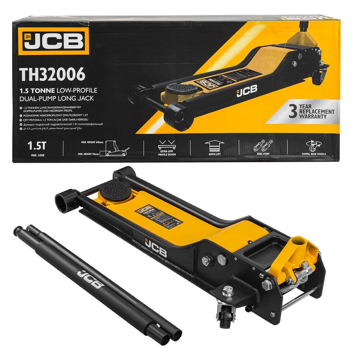 JCB TH32006 1.5 Tonne Low-Profile Double-Pump Long Jack