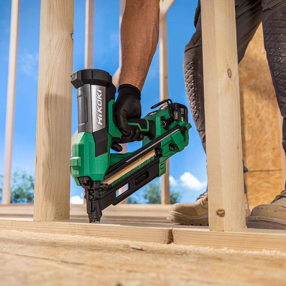 HiKOKI NR1890DCBJPZ 18V 90mm Brushless Speed Series First Fix Framing Nailer with 2 x 5.0Ah MultiVolt Battery & Charger in Case