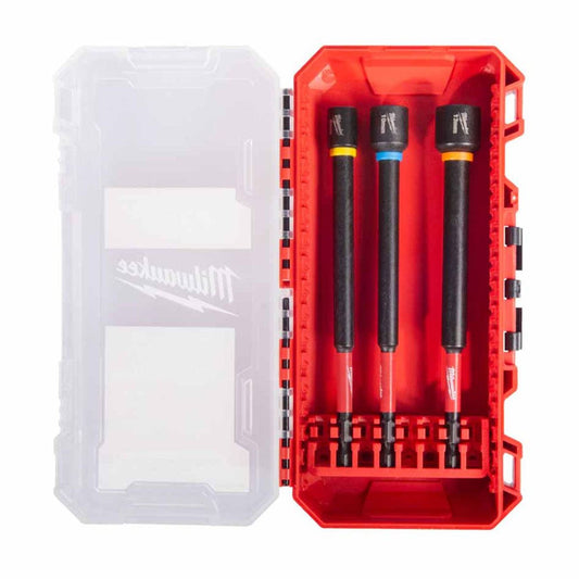 Milwaukee Shockwave Nut Driver Long Set of 3 Piece 4932499426