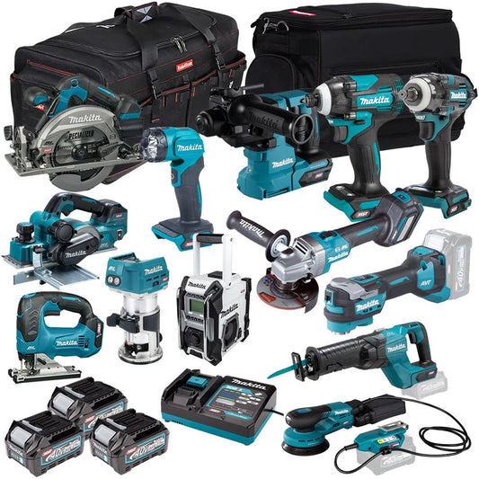Makita 40V 13 Piece Combo Kit with 3 x 2.5Ah Batteries & Charger T4TKIT-7763