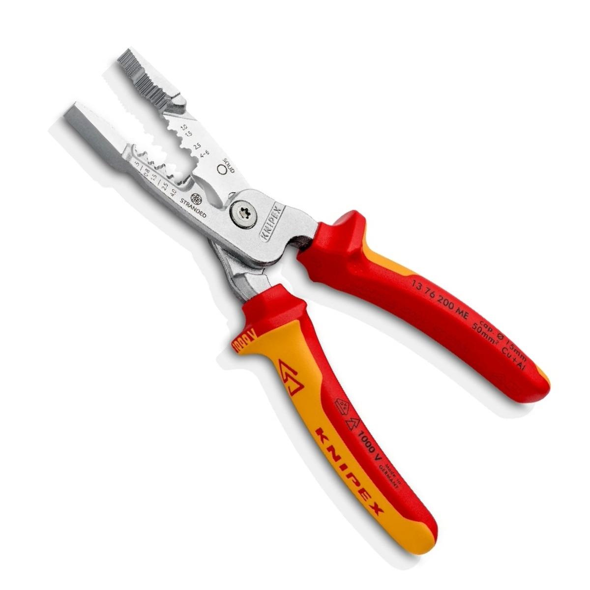Knipex 200mm VDE Insulated Metric Wire Stripper with Multi-Component Grips 13 76 200 ME SB