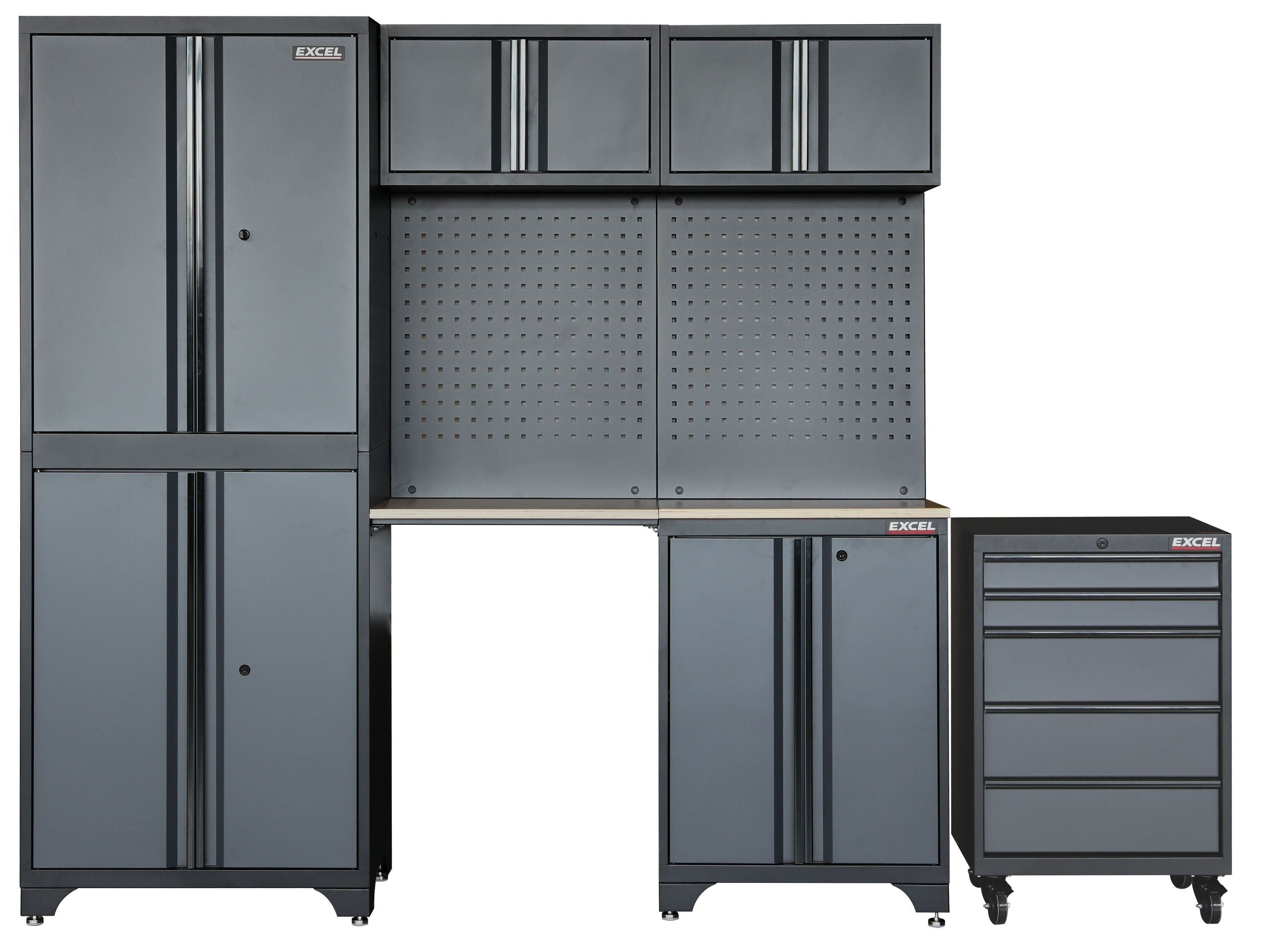 Excel 7-Piece Garage Storage Cabinet System with Worktop