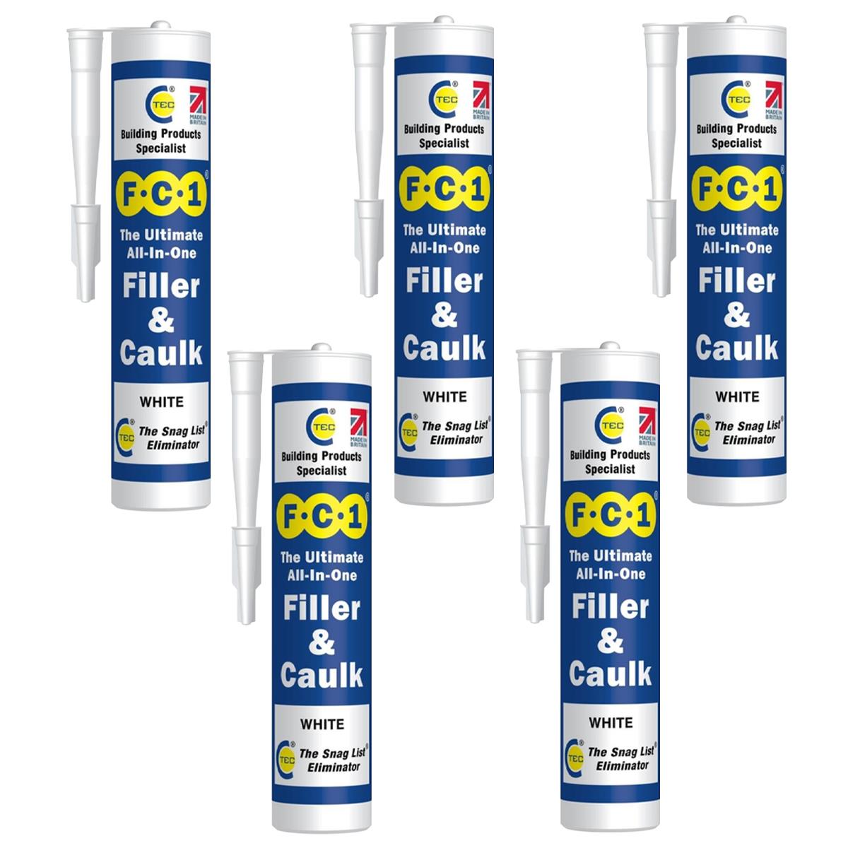 C-TEC FC1 310ml Ultimate All-In-One Filler & Caulk White Pack of 5