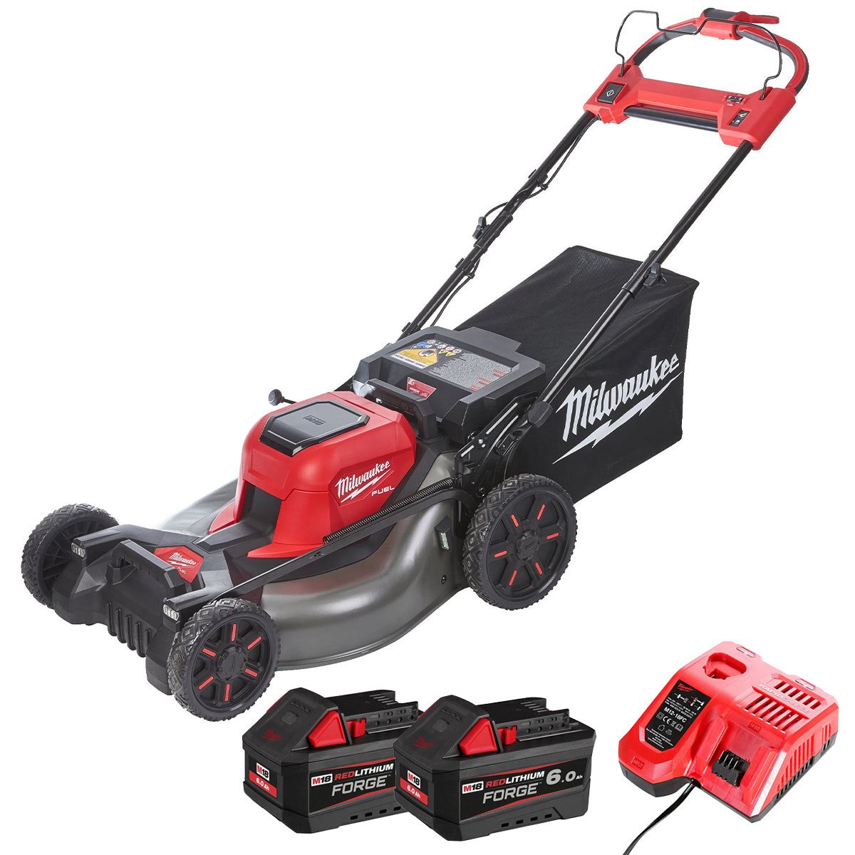 Milwaukee M18F2LM53-0 36V FUEL Brushless 53cm Self Propelled Lawn Mower with 2 x 6.0Ah Battery & Charger