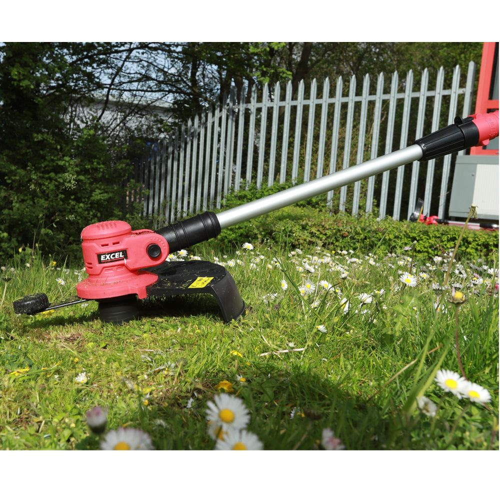 Excel 18V 300mm Grass Trimmer Cutter with 2 x 4.0Ah Battery & Dual Port Fast Charger