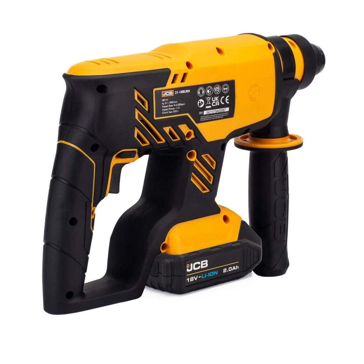 JCB 21-18BL3PK-2 18V Brushless Combi Drill, Impact Driver & Hammer Drill Kit With 2 x 2Ah Li-Ion Batteries, Charger & Kit Bag
