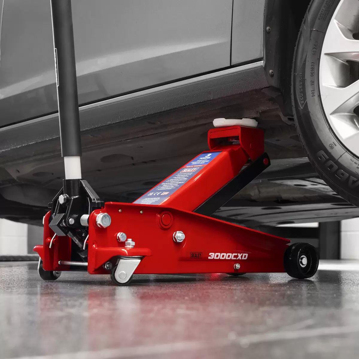 Sealey 3000CXD Trolley Jack 3 Tonne Ton Standard Chassis Car Van Garage
