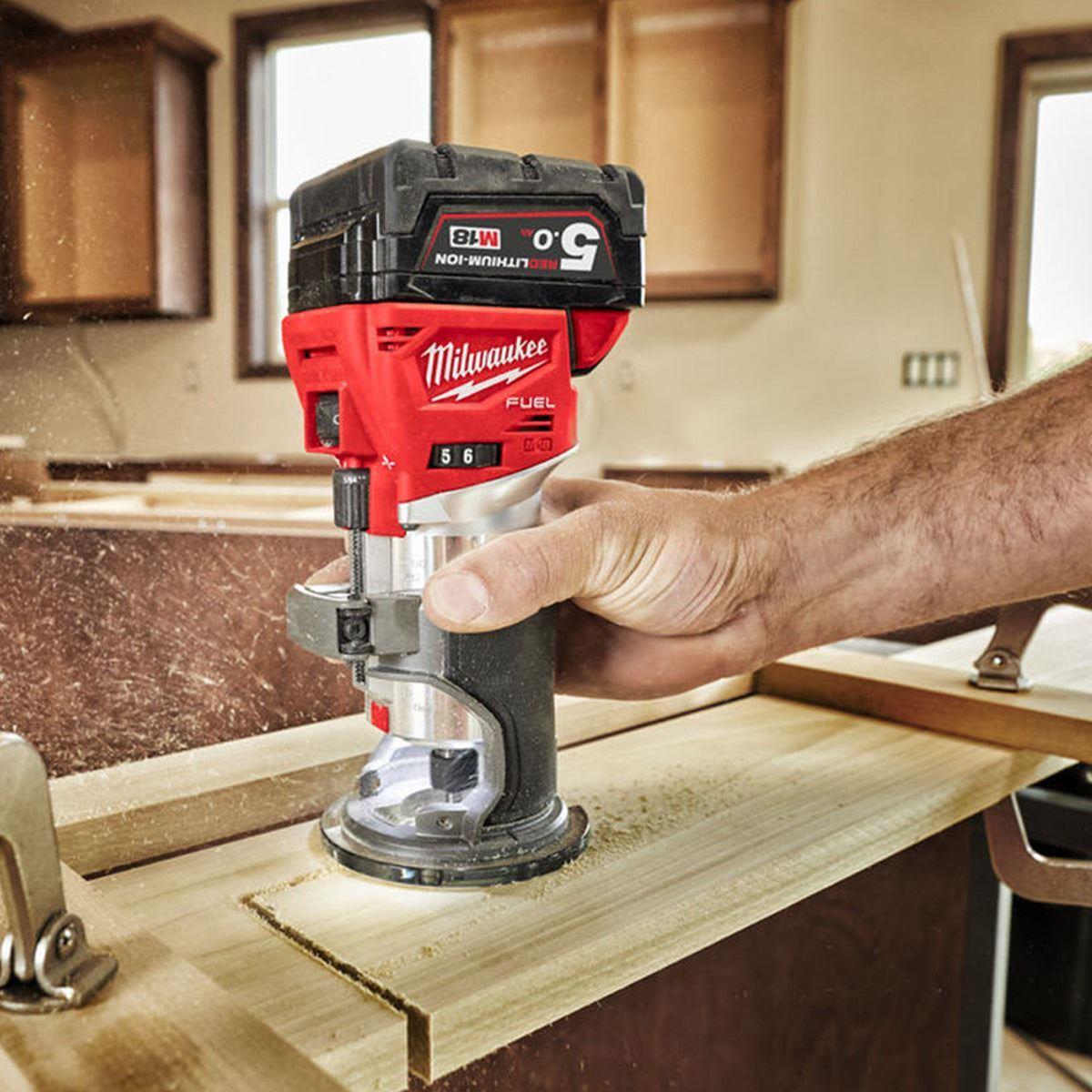 Milwaukee M18FTR-0 18V Brushless Trim Router in Case + 1/4