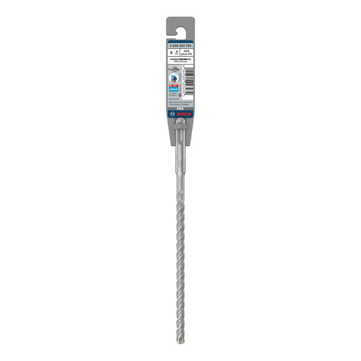 Bosch PRO SDS Plus-5X 8mm x 150mm x 210mm Hammer Drill Bit 2608833790