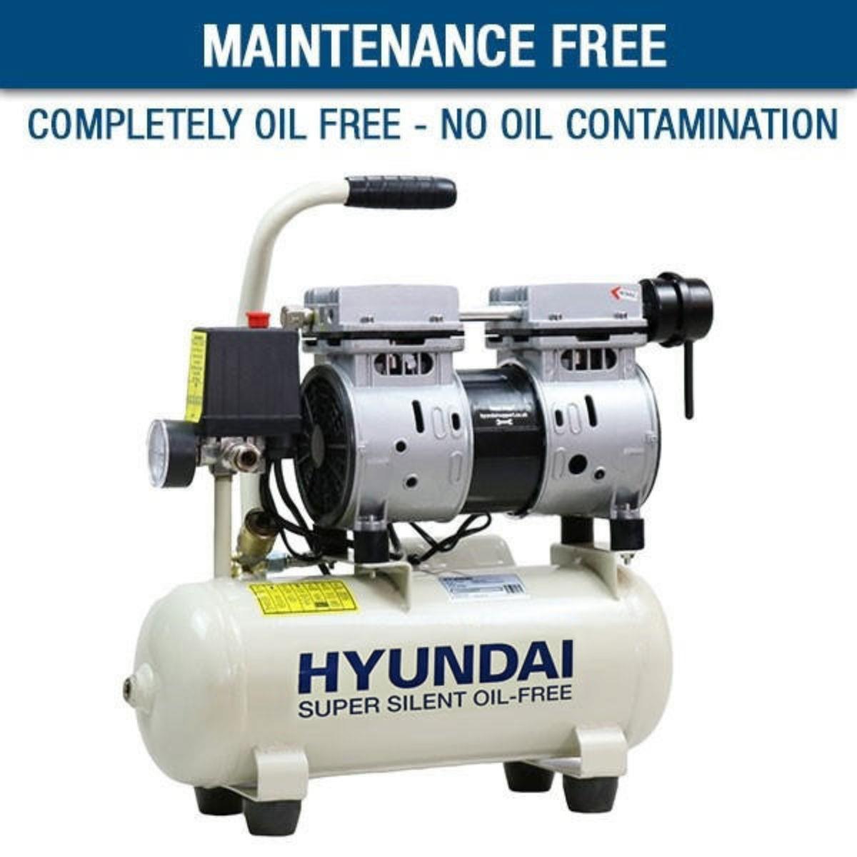 Hyundai HY5508X 8L Oil Free Low Noise Portable Air Compressor 100psi Direct Drive 230V/550W
