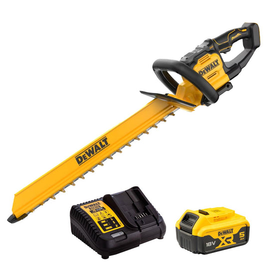Dewalt DCMHT567P1-GB 18V XR Brushless 60cm Hedge Trimmer with 1 x 5.0Ah Battery & Charger