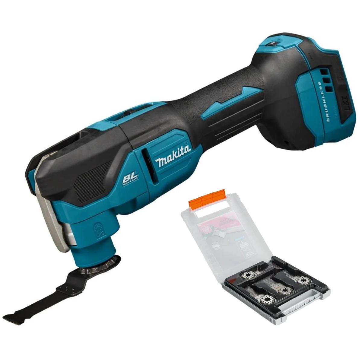 Makita DTM53Z 18V LXT Brushless Multi Tool With 6 Piece Wood Metal Cut Set