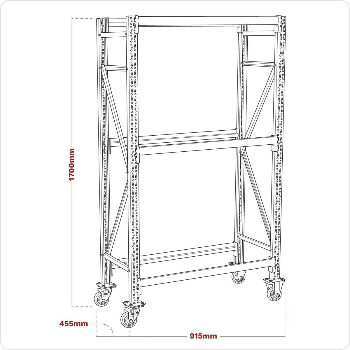 Sealey STR007 2-Level Mobile Tyre Rack 200kg Capacity Per Level