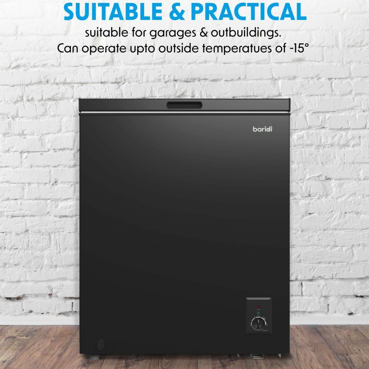 Sealey DH152 Baridi Freestanding Chest Freezer 142L Capacity Black
