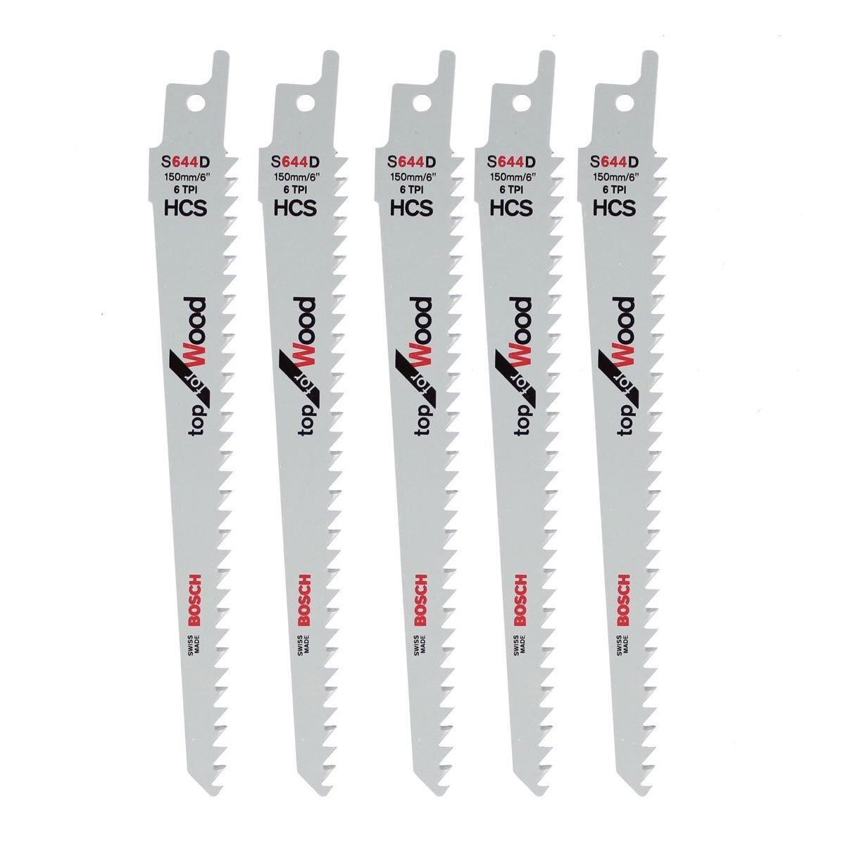 Bosch S644D Reciprocating Saw Blade For Wood Pack of 5 - 2608650673