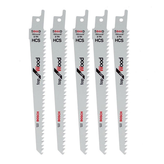 Bosch S644D Reciprocating Saw Blade For Wood Pack of 5 - 2608650673