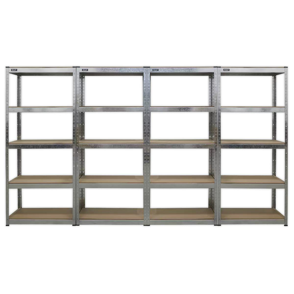 Sealey AP6150GSCOMBO Racking Unit 5 Shelf 150kg Capacity Per Level Set of 4