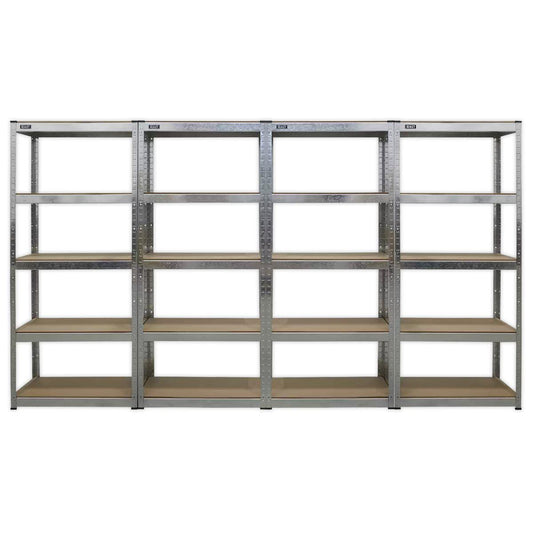 Sealey AP6150GSCOMBO Racking Unit 5 Shelf 150kg Capacity Per Level Set of 4