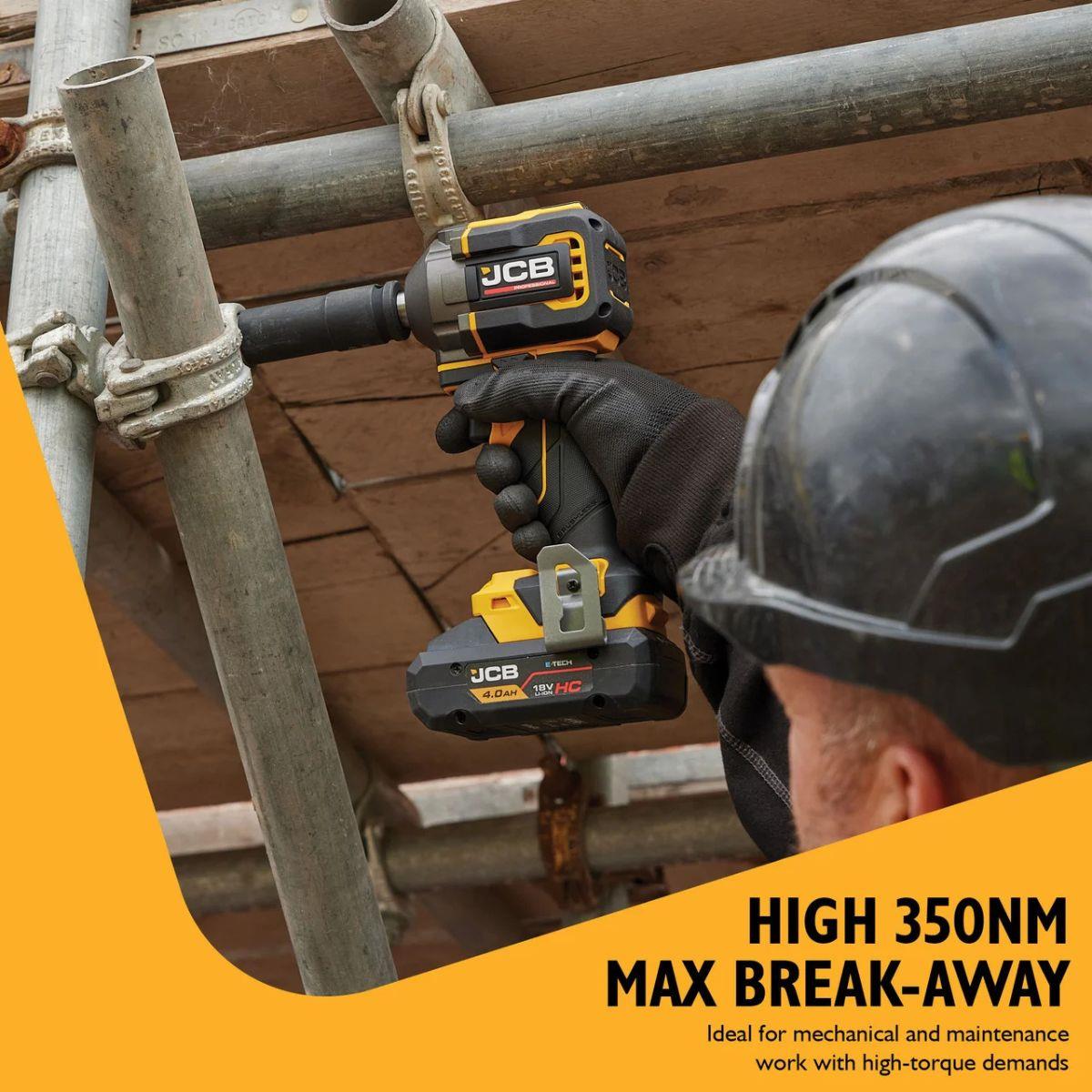 JCB-18PIW-350 18V 1/2 Inch Impact Wrench 350Nm Nut-Busting Torque Body Only