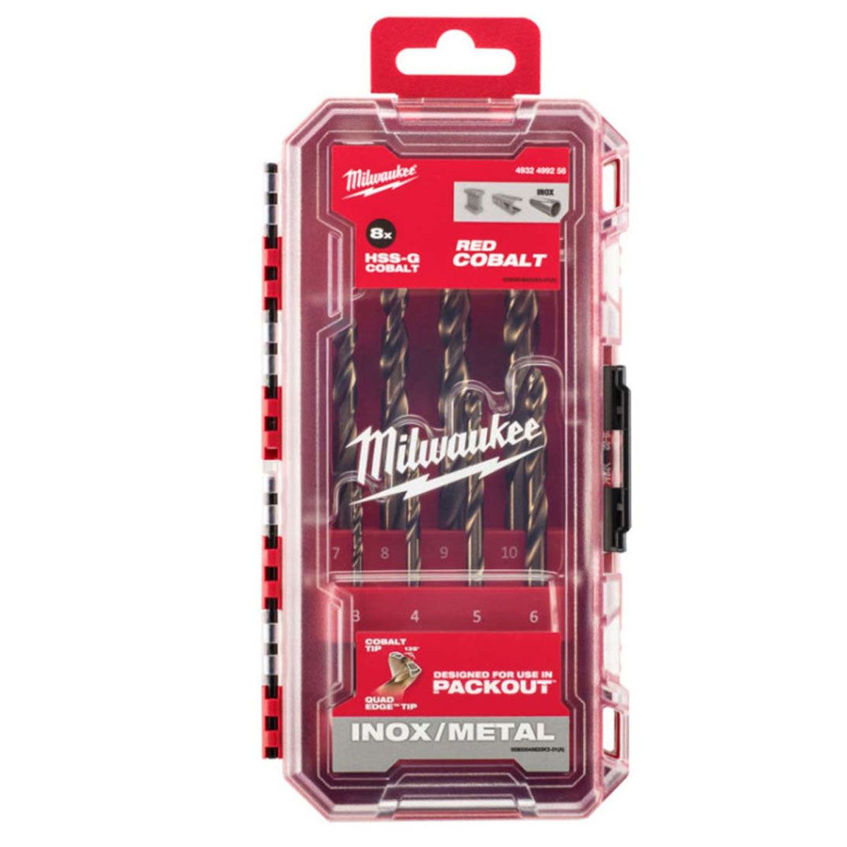 Milwaukee 8 Piece HSS Ground Cobalt Metal Drill Bit Set with Packout Case 4932499256
