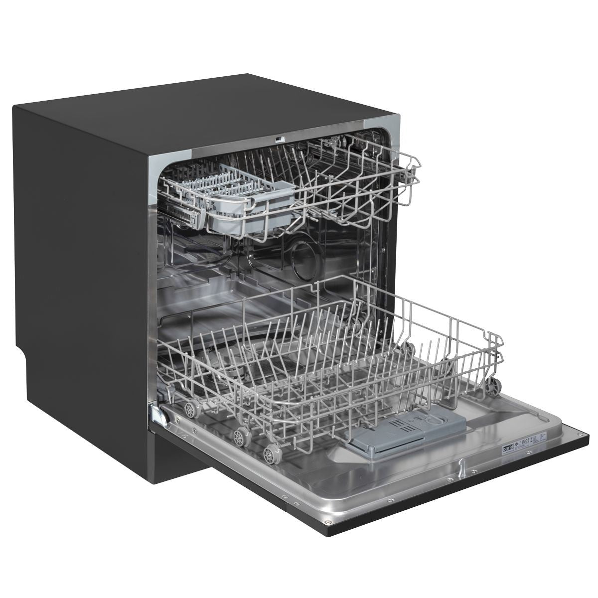 Sealey DH88 Baridi Tabletop Dishwasher 8 Place Settings 8L Capacity Black 230V/1500W