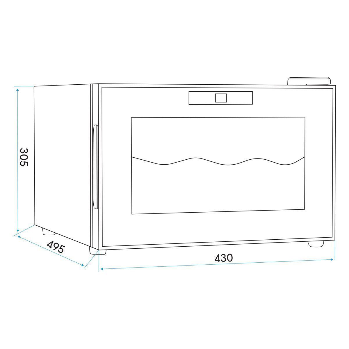 Sealey DH218 Baridi 8 Bottle Tabletop Fridge & Cooler Black