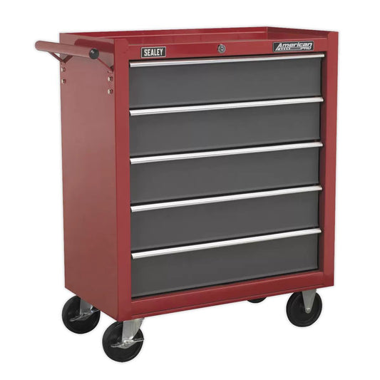 Sealey AP22505BB Rollcab 5 Drawer with Ball Bearing Slides Red/Grey